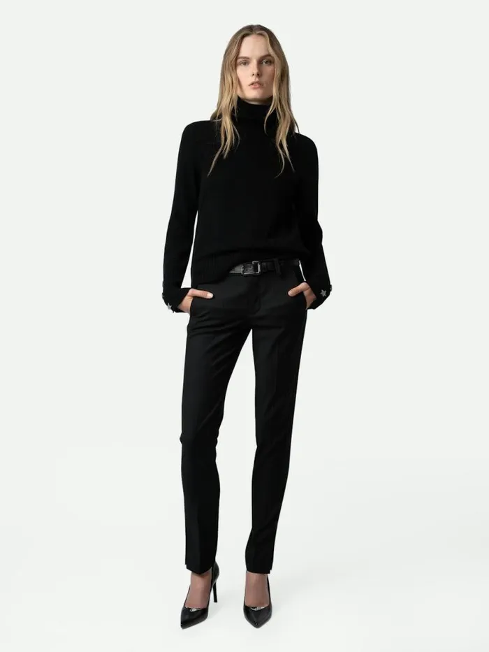 Women Zadig and Voltaire Sweaters and Cardigans Boxy Jewelled Sweater Black