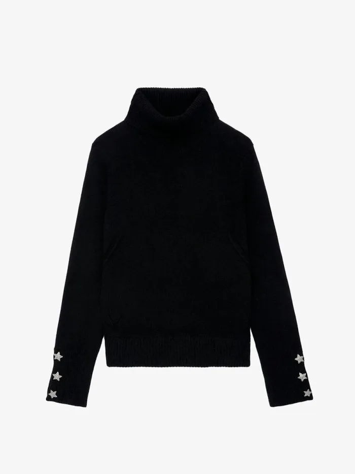 Women Zadig and Voltaire Sweaters and Cardigans Boxy Jewelled Sweater Black