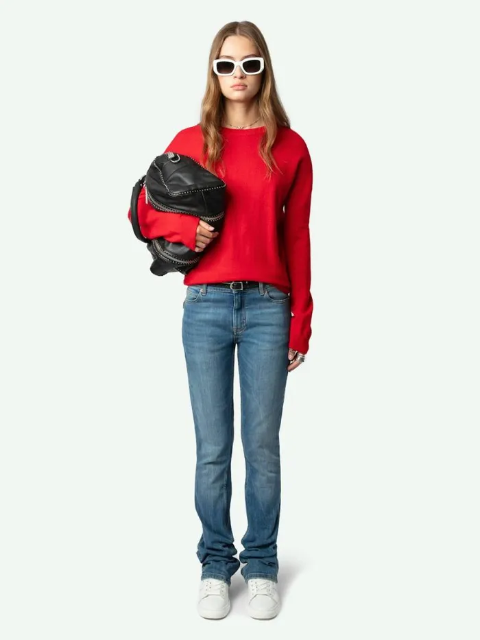 Women Zadig and Voltaire Sweaters and Cardigans Cici Patch Cashmere Sweater Cerise