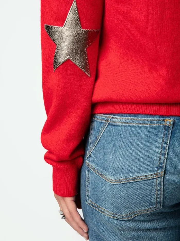 Women Zadig and Voltaire Sweaters and Cardigans Cici Patch Cashmere Sweater Cerise