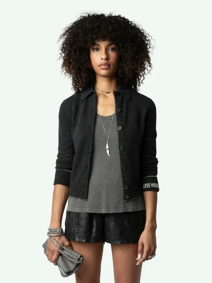 Women Zadig and Voltaire Sweaters and Cardigans Voltia Cashmere Cardigan Anthracite