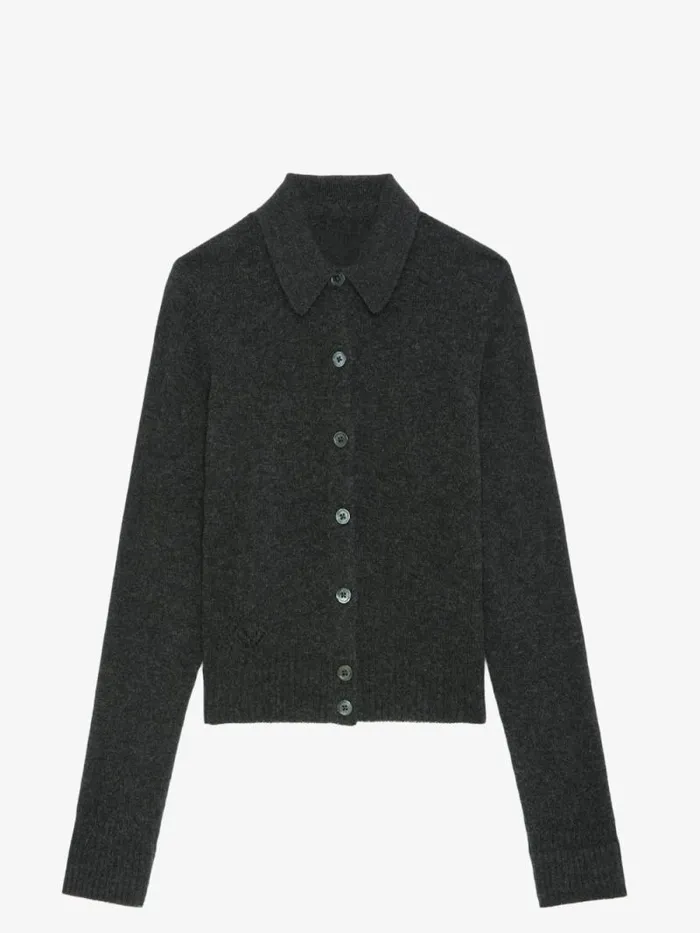 Women Zadig and Voltaire Sweaters and Cardigans Voltia Cashmere Cardigan Anthracite