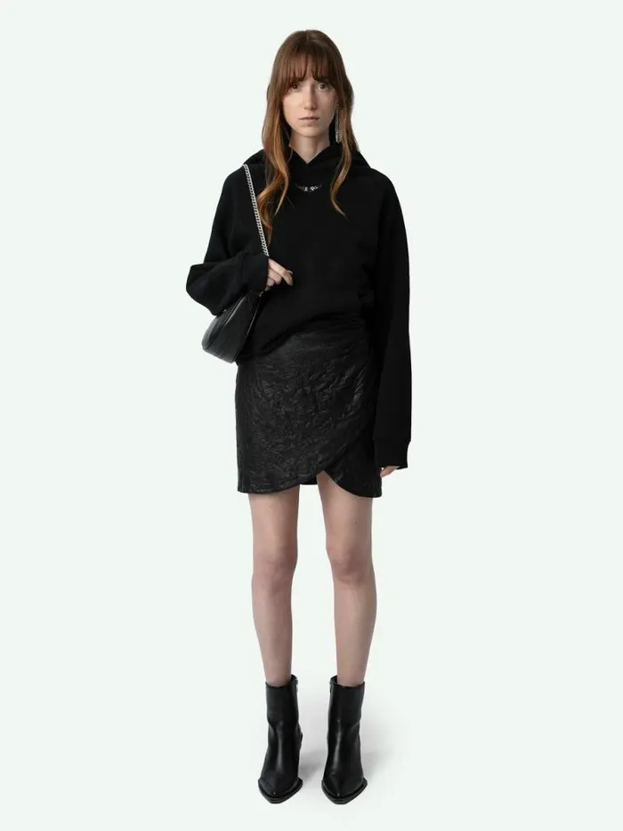 Women Zadig and Voltaire Sweatshirts and Hoodies Georgy Diamante Wings Sweatshirt Black