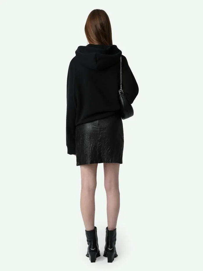 Women Zadig and Voltaire Sweatshirts and Hoodies Georgy Diamante Wings Sweatshirt Black