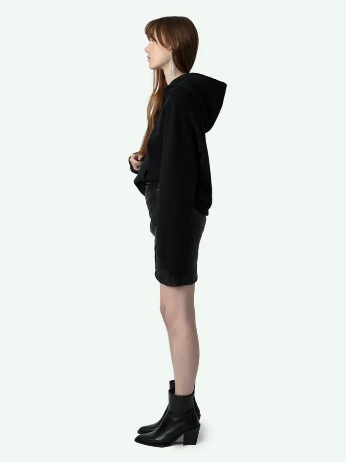 Women Zadig and Voltaire Sweatshirts and Hoodies Georgy Diamante Wings Sweatshirt Black