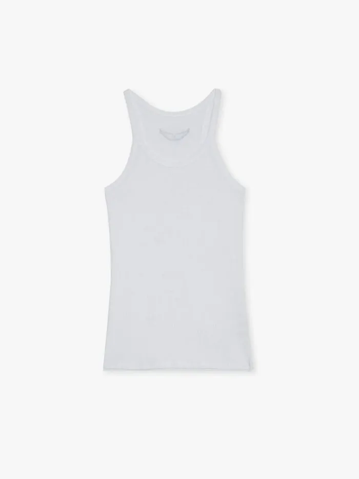 Women Zadig and Voltaire TShirts Alba Tank Top White Women Zadig and Voltaire TShirts Alba Tank Top White