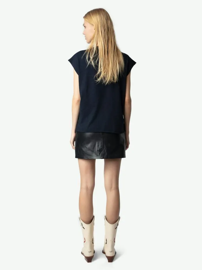 Women Zadig and Voltaire TShirts Cloe Tank Top Encre Women Zadig and Voltaire TShirts Cloe Tank Top Encre