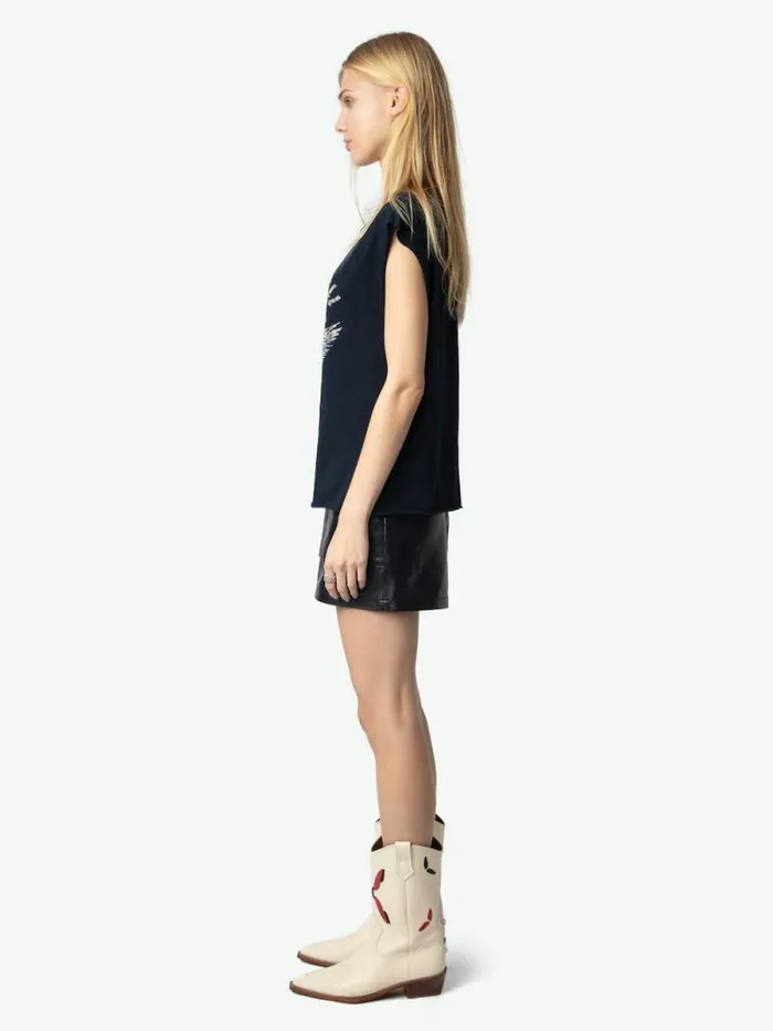 Women Zadig and Voltaire TShirts Cloe Tank Top Encre Women Zadig and Voltaire TShirts Cloe Tank Top Encre