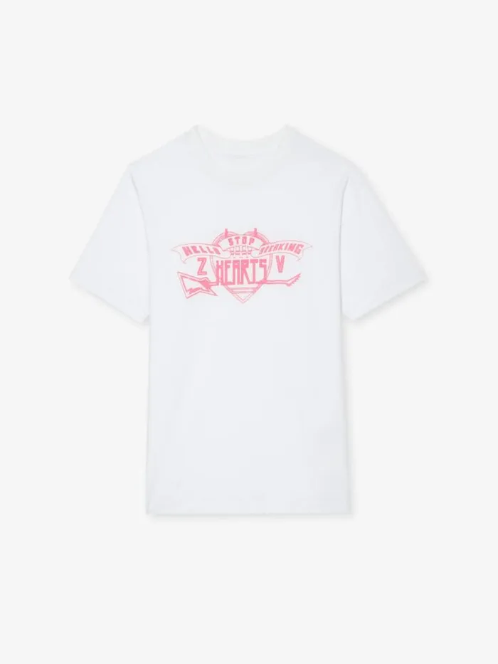 Women Zadig and Voltaire TShirts Edwin Hearts Tshirt White Women Zadig and Voltaire TShirts Edwin Hearts Tshirt White