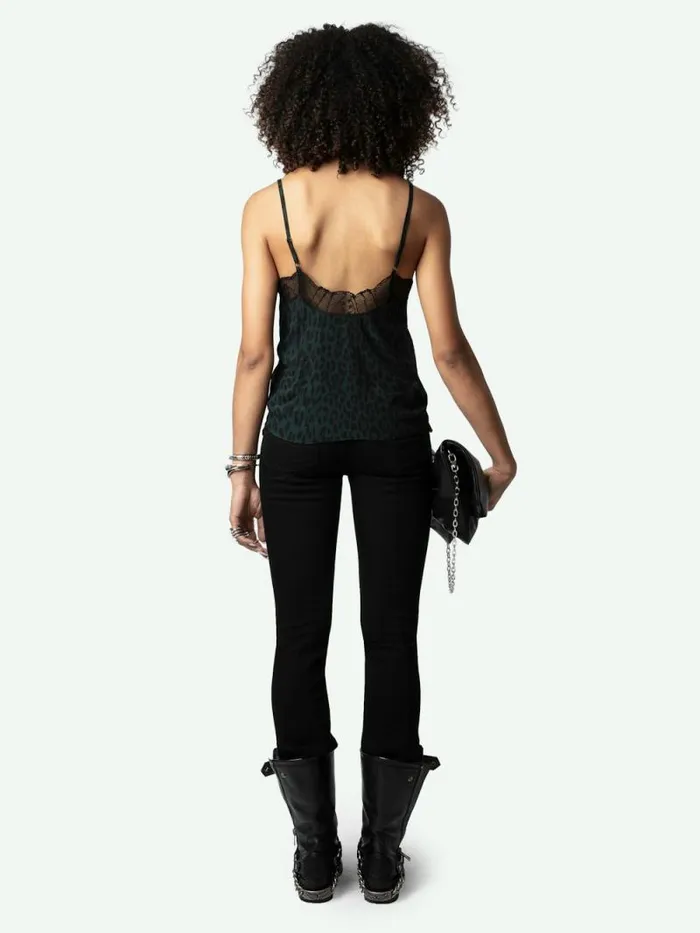 Women Zadig and Voltaire Tops and Shirts Cyoko Leopard Camisole Peaks
