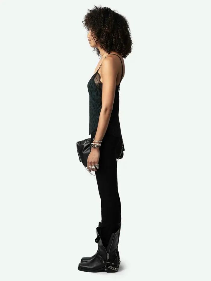 Women Zadig and Voltaire Tops and Shirts Cyoko Leopard Camisole Peaks