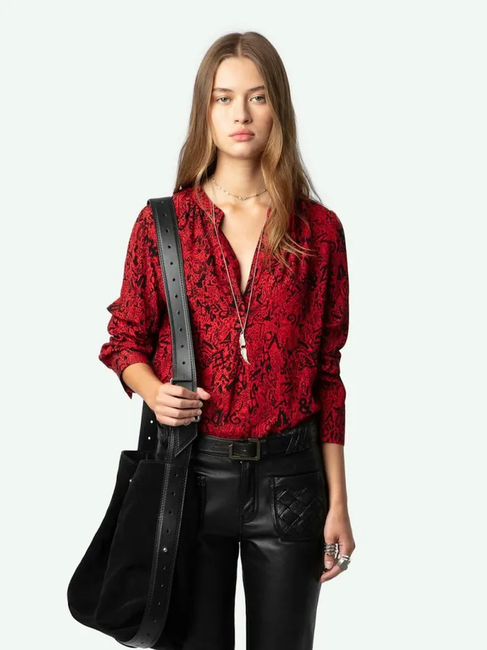 Women Zadig and Voltaire Tops and Shirts Tink Blouse Crimson Women Zadig and Voltaire Tops and Shirts Tink Blouse Crimson