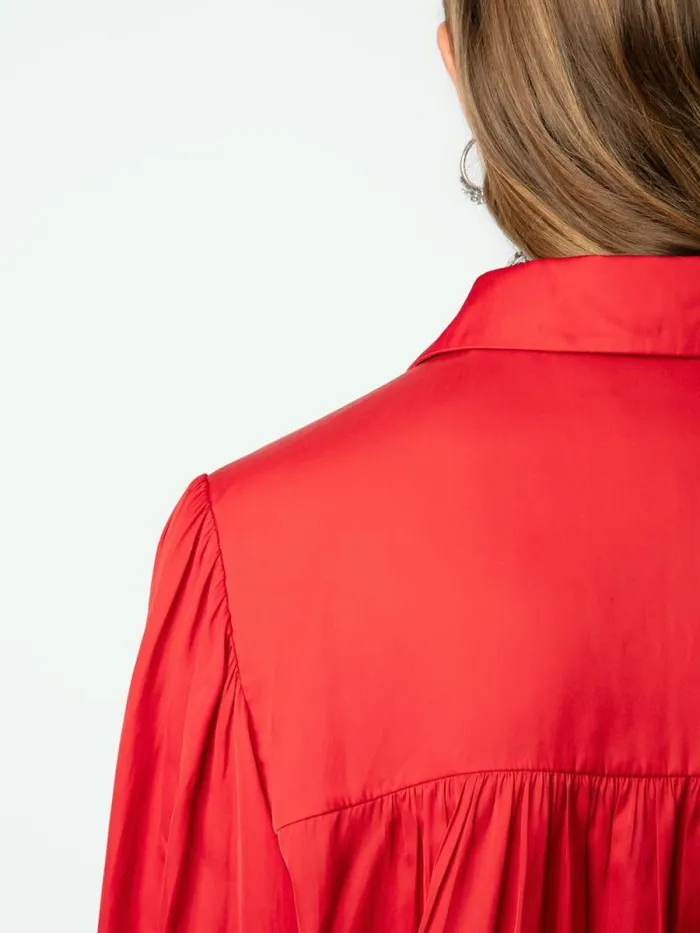 Women Zadig and Voltaire Tops and Shirts Trenta Satin Blouse Cerise