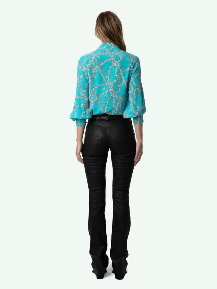Women Zadig and Voltaire Tops and Shirts Tuile Silk Blouse Aqua