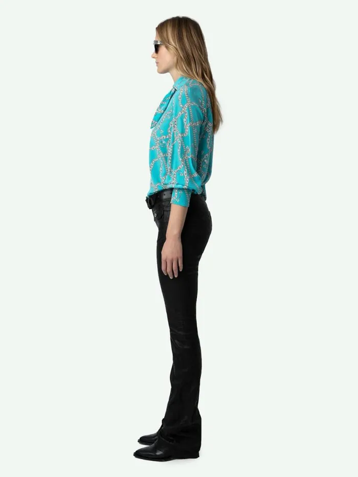 Women Zadig and Voltaire Tops and Shirts Tuile Silk Blouse Aqua