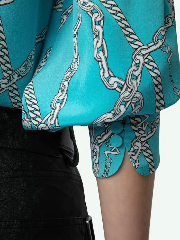 Women Zadig and Voltaire Tops and Shirts Tuile Silk Blouse Aqua