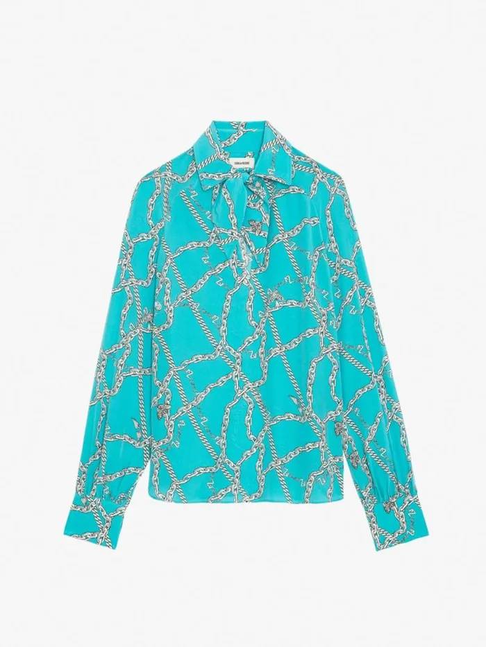 Women Zadig and Voltaire Tops and Shirts Tuile Silk Blouse Aqua