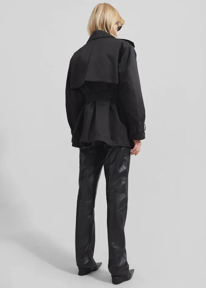 Women Ziggy Long Leather Pants 8211 Black The Frankie Shop Bottoms