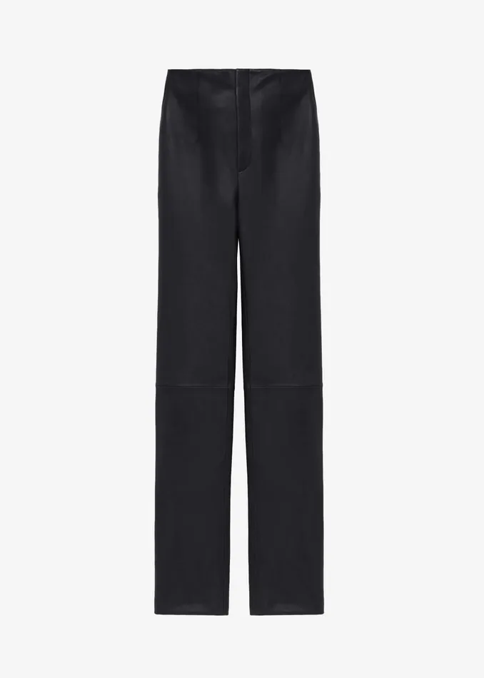 Women Ziggy Long Leather Pants 8211 Black The Frankie Shop Bottoms