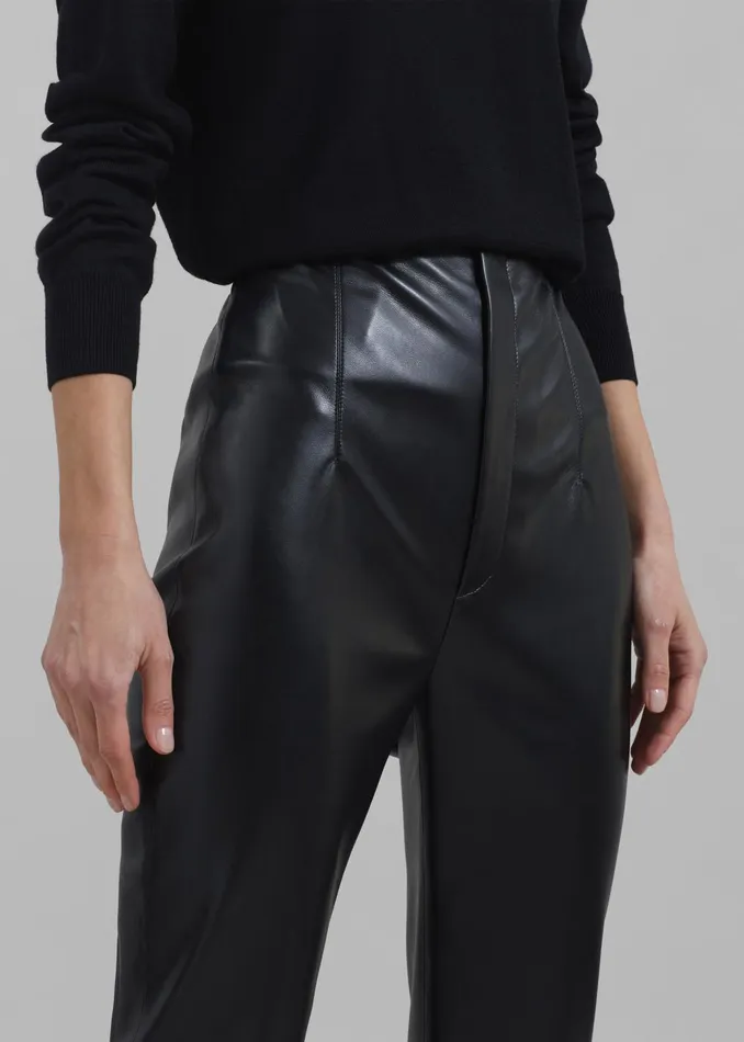 Women Ziggy Long Leather Pants 8211 Black The Frankie Shop Bottoms