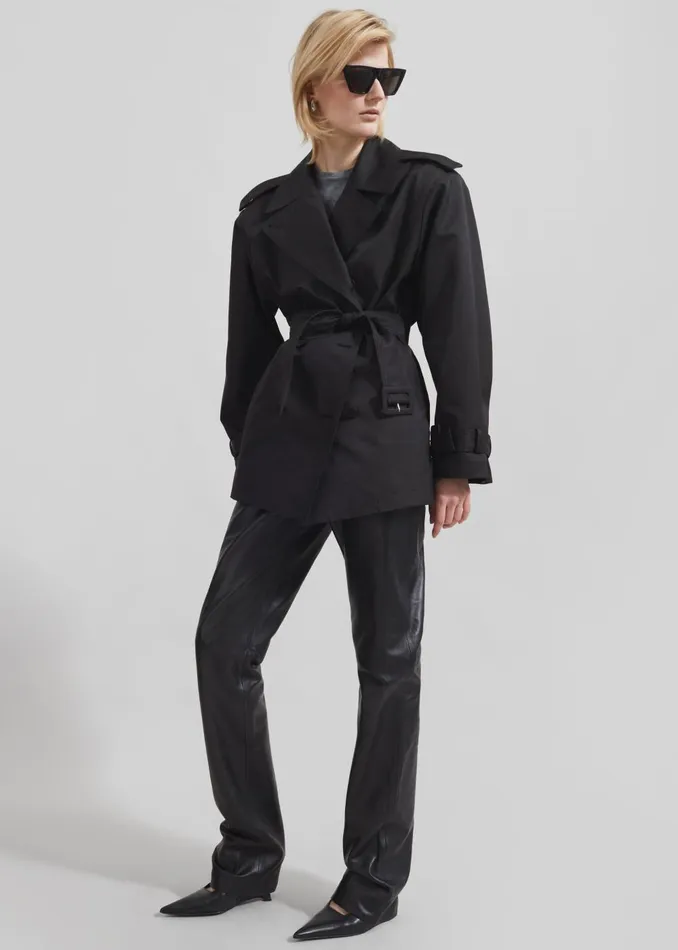 Women Ziggy Long Leather Pants 8211 Black The Frankie Shop Bottoms