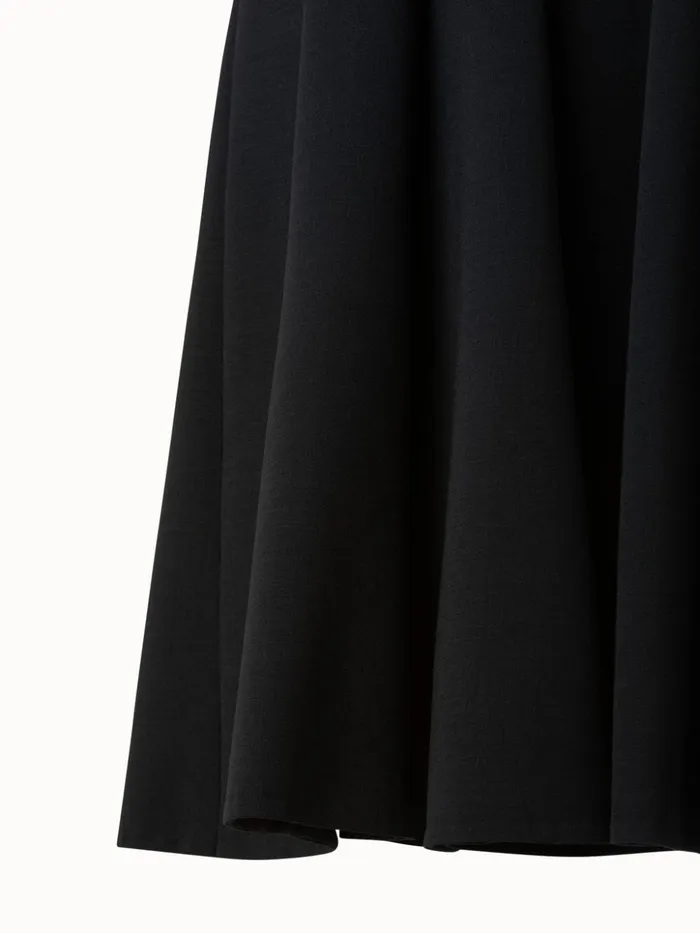 Wool DoubleFace Dress With Skaters Pleats Black Women Akris Dresses