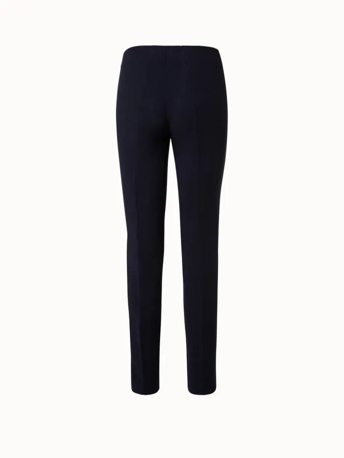 Wool DoubleFace Pants With Slim Leg Navy Women Akris Pants