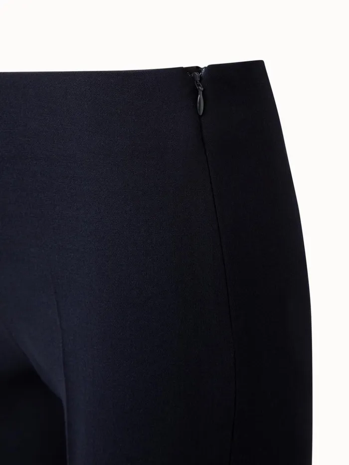 Wool DoubleFace Pants With Slim Leg Navy Women Akris Pants