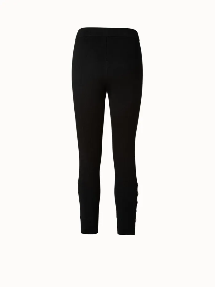 Wool Silk Knit Legging Black Women Akris Knitwear