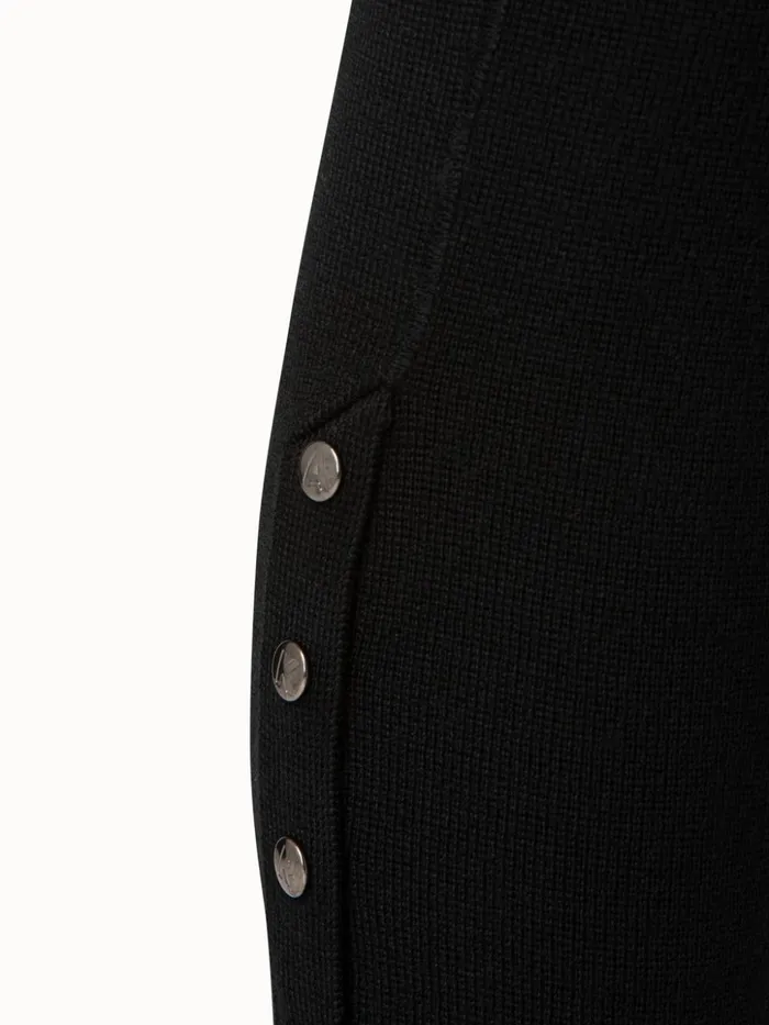 Wool Silk Knit Legging Black Women Akris Knitwear