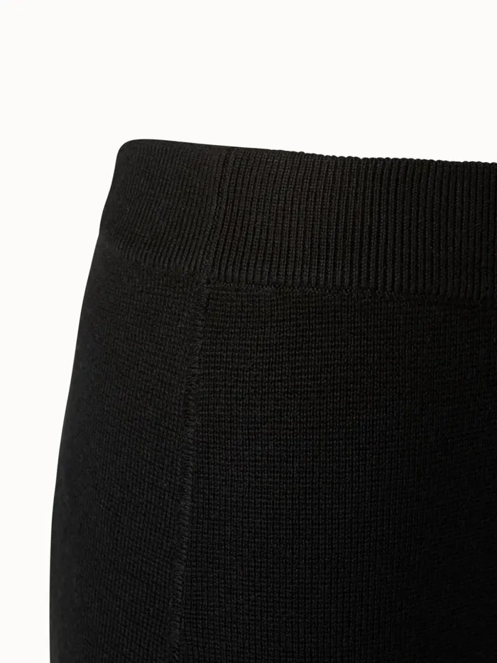 Wool Silk Knit Legging Black Women Akris Knitwear