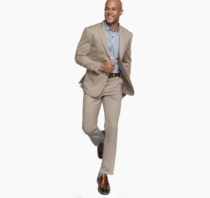 XC Flex Knit Blazer Tan Twill Men Blazers Johnston and Murphy